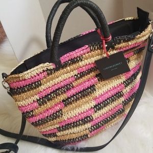 CYNTHIA ROWLEY CROCHET STRAW PURSE